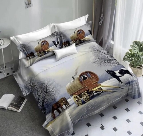 Snow caravan bedding set duvet - set,